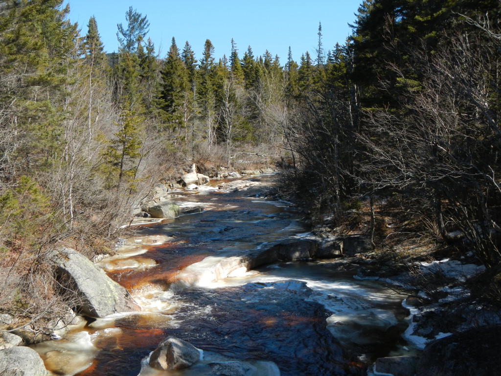 Here's the North Fork from the footbridge about a half-mile above Thoreau Falls. Looks great to paddle here.